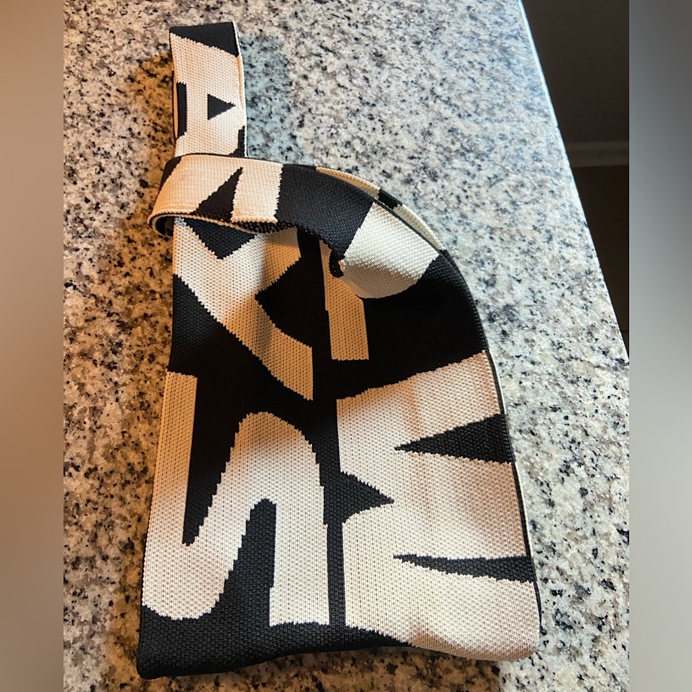 Letter Graphic Crochet Handbag